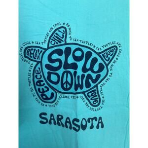 Sarasota Florida Slow Down Turtle Size XXXL T-Shirt Blue EUC